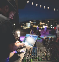 Party DJ with sound board